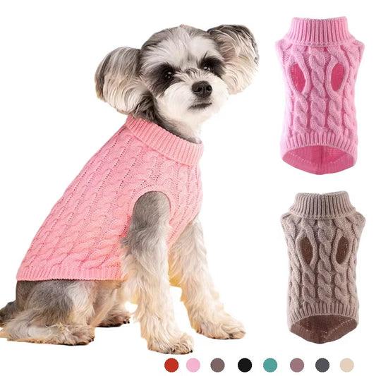 Dog Sweaters for Small Dogs Winter Warm Dog Clothes Turtleneck Knitted Pet Clothing Puppy Cat Sweater Vest Chihuahua Yorkie Coat