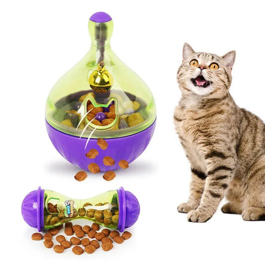 Pet Cat Fun Bowl Feeding Toys Dog Tumbler Feeder Puppy Kitten Shaking Leakage Food Ball Container Exercise Training Leakage Toys