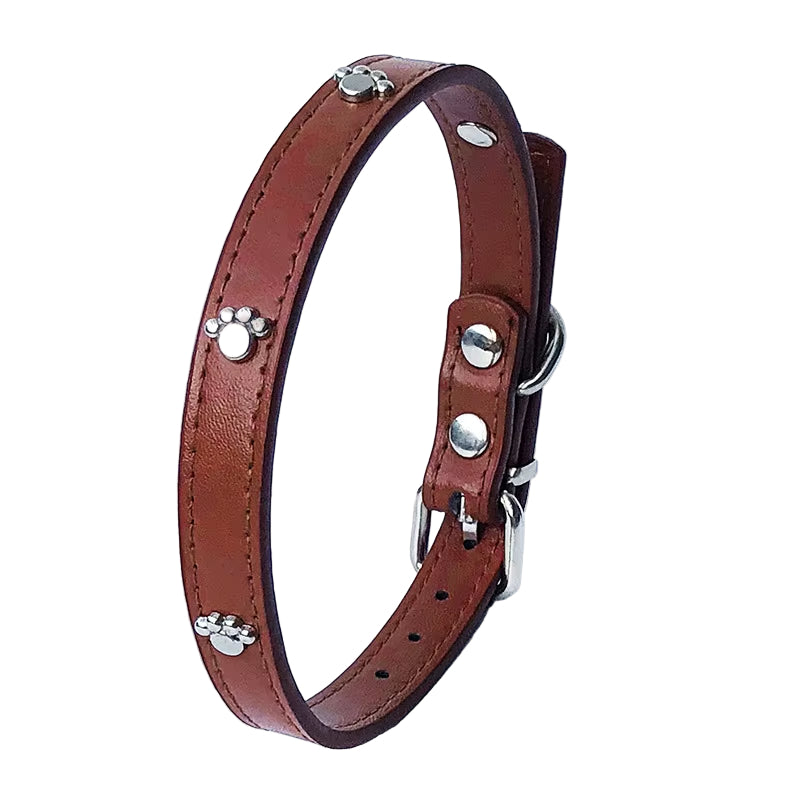 Leather Spiked Dog Collar Adjustable PU Rivets Small Medium Puppy Dogs Cat Strap Collar Studded Rivets Pet Necklace Accessories