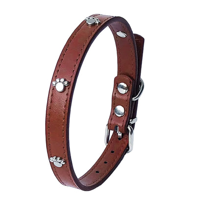 Leather Spiked Dog Collar Adjustable PU Rivets Small Medium Puppy Dogs Cat Strap Collar Studded Rivets Pet Necklace Accessories