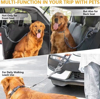 Two-In-One Nylon Adjustable Dogs Harness Collar Pet Dog Accessories Pet Car Seat Belt Lead Leash Backseat Safety Belt