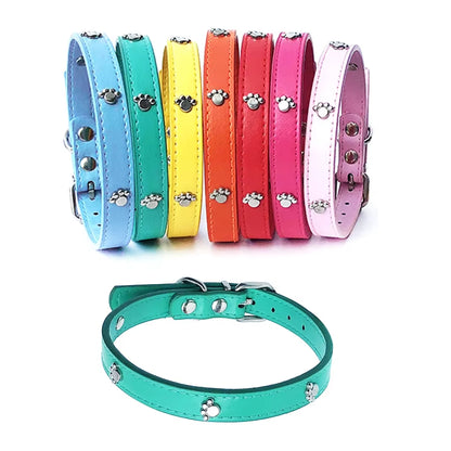 Leather Spiked Dog Collar Adjustable PU Rivets Small Medium Puppy Dogs Cat Strap Collar Studded Rivets Pet Necklace Accessories