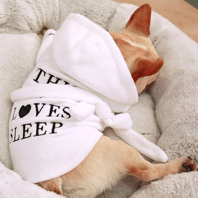 Pet Dog Bathrob Dog Pajamas Sleeping Clothes Soft Pet Bath Drying Towel Clothes for for Puppy Dogs Cats Coat Pet Accessories