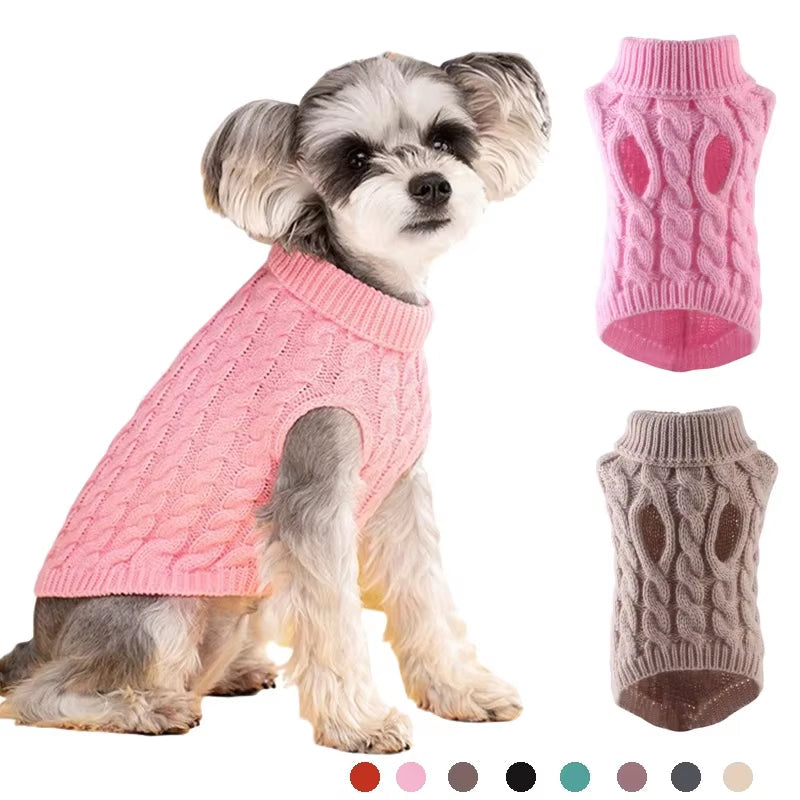 Dog Sweaters for Small Dogs Winter Warm Dog Clothes Turtleneck Knitted Pet Clothing Puppy Cat Sweater Vest Chihuahua Yorkie Coat