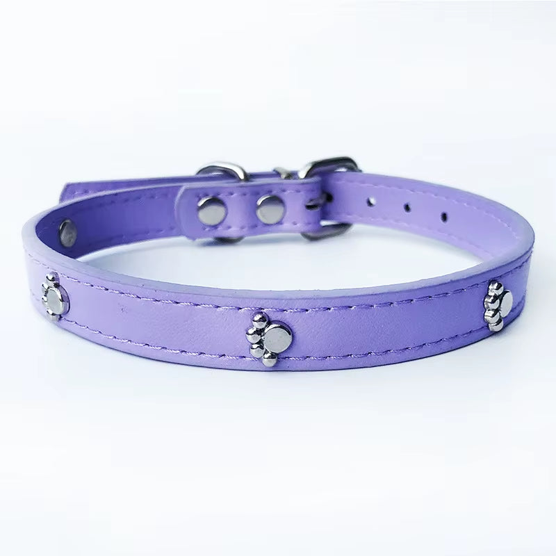 Leather Spiked Dog Collar Adjustable PU Rivets Small Medium Puppy Dogs Cat Strap Collar Studded Rivets Pet Necklace Accessories
