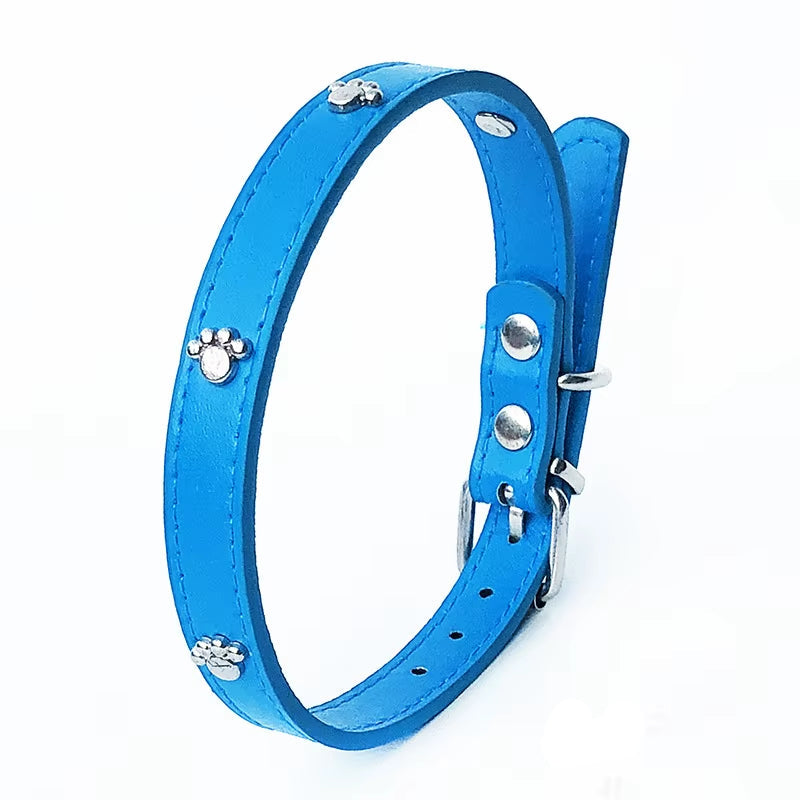 Leather Spiked Dog Collar Adjustable PU Rivets Small Medium Puppy Dogs Cat Strap Collar Studded Rivets Pet Necklace Accessories